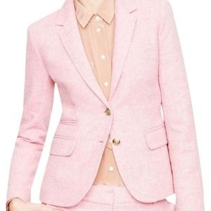 J Crew Women's Pink Herringbone School Blazer